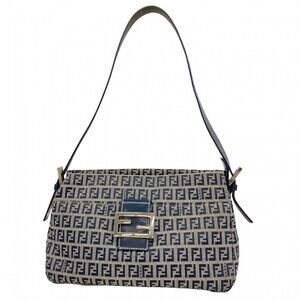 FENDI Blue Canvas Shoulder Bag